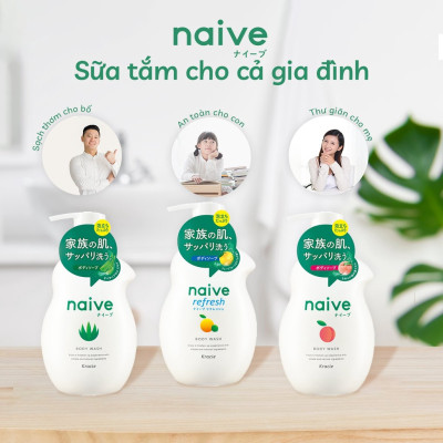 Sữa Tắm Chiết Xuất Từ Lá Đào Kracie Naive Body Wash ( Peach Leaf) - Chai 530ML
