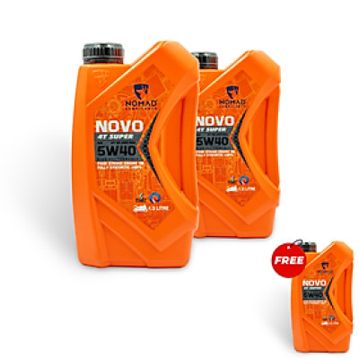 Combo 3 Chai Nhớt 1.3L NOMAD 5W40 SN Tổng Hợp Toàn Phần Cho Saitria/Raider Nhập Khẩu Chính Hãng