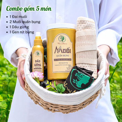 Bộ muối gừng giảm eo sau sinh dưới 3 tháng WonMom ( Bộ 2 hộp muối )