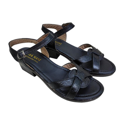 Giày Sandal Nữ Cao Gót HA NAM Da Bò Thật Cao Cấp 4cm DNU2128