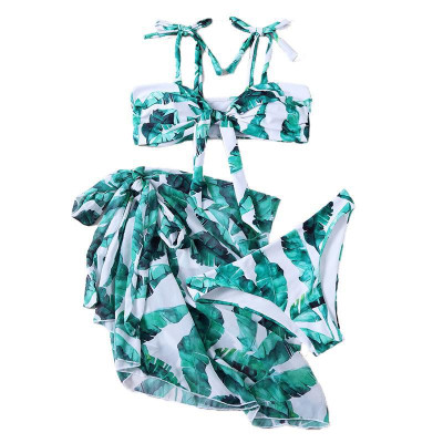 Bộ bikini ba món vải nhuộm loang màu thời trang mới dành cho nữ