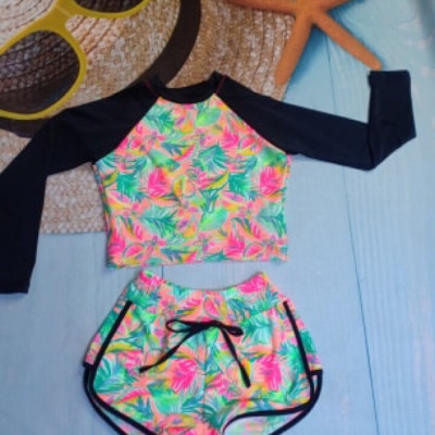 Đồ Bơi Đồ Tắm Biển Dài Tay Áo Croptop Che Nắng Chống Tia UV