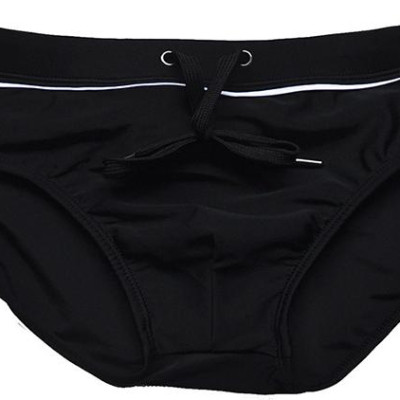 Quần bơi nam tam giác màu đen trơn, đồ bơi nam đẹp màu đen đơn giản