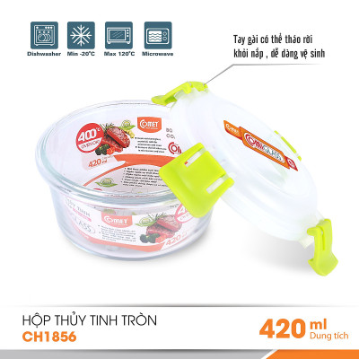 Hộp đựng thực phẩm thuỷ tinh 420ml Comet CH1856 - Hàng chính hãng