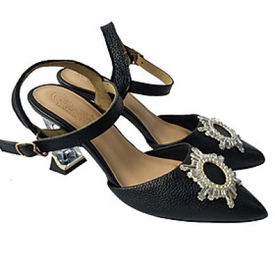 Giày Sandal Cao Gót Da Bò BIGGBEN Cao 5 Phân SDCG142