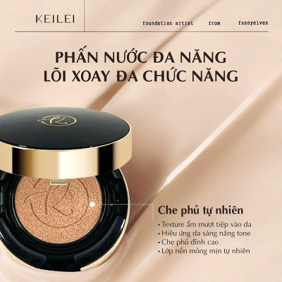 COMBO Phấn phủ kiềm dầu hoàn hảo KEILEI + Phấn nước đa năng 3 trong 1  KEILEI -  3 in 1 Radiance Cushion  KEILEI