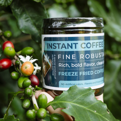 Lọ Thủy Tinh 45g_Cà phê AEROCO hòa tan sấy lạnh thăng hoa Fine Robusta