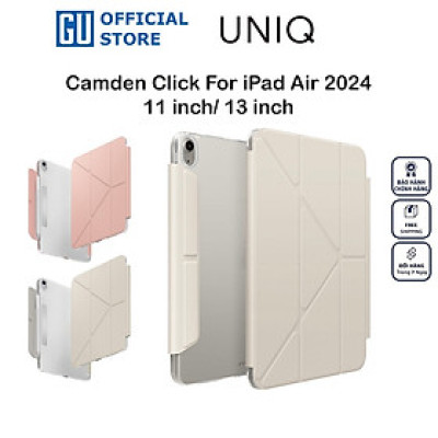 Bao Da UNIQ CAMDEN CLICK Cho iPad Air 6 2024 11inch/ 13inch Kiểu Dáng Đẹp Tối Giản Nếp Gấp Linh Hoạt Dựng Nhiều Hướng Hàng Chính Hãng