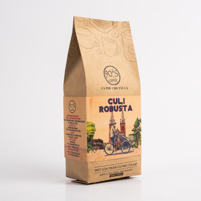 Cà Phê Culi Robusta Rang Xay Nguyên Chất - 90S Coffee Vietnam - 100% Cà Phê Sạch Cao Cấp