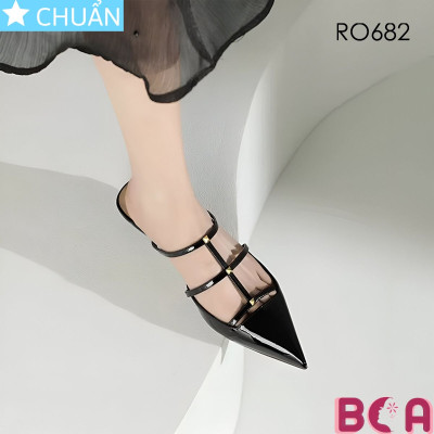 Dép Guốc Nữ Cao Gót 4cm Thời Thượng RO682 ROSATA tại BCASHOP Chất Liệu PU Cao Cấp, Dáng Nhọn Sang Trọng