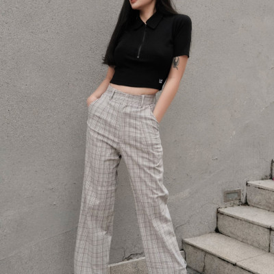 LAAS Áo cổ polo DK đen cá tính năng động