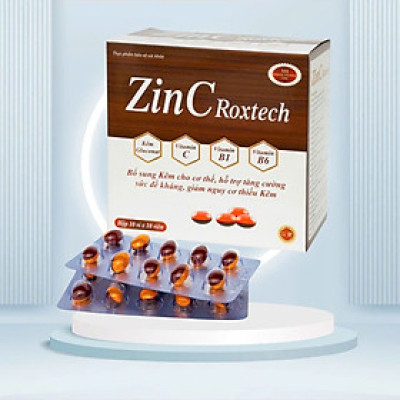 Zin C Roxtech Nâu,  ND, Hộp 100 viên, Bổ sung kẽm, tăng cường sức đề kháng