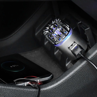 Máy Lọc Không Khí Cho Xe Ô Tô Tạo Ion Âm Tích Hợp Hai Cổng Sạc USB – Lọc Bụi, Khử Mùi Hôi Hiệu Quả, ĐÈN TRANG TRÍ
