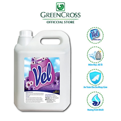 Nước xả vải mềm vải, khử mùi, lưu hương bền lâu cho da nhạy cảm/ da em bé VEL Tinh Khiết Can 5 Lít Tiết kiệm