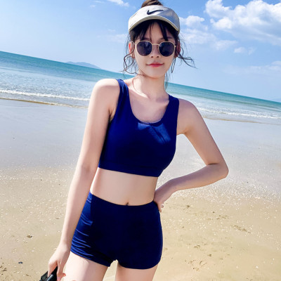 Bộ đồ bơi bikini nữ 2 mảnh kèm áo ren tay dài đi tắm biển, đi tập yoga, tập gym - B12