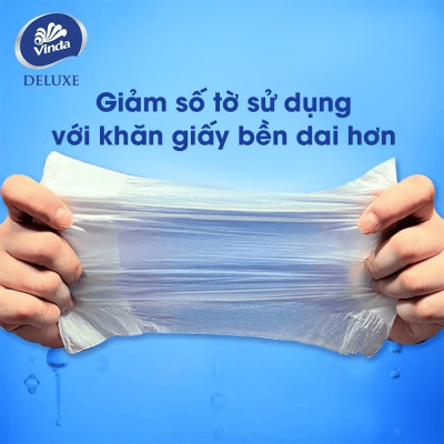 [LỐC 4 GÓI SIZE L] Khăn giấy rút cao cấp Vinda Deluxe 3 lớp 110 tờ size L (4 Gói)