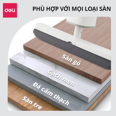 Cây lau nhà mút xốp cao su tự vắt thông minh DelixVusign cao cấp siêu thấm hút tiện lợi dễ dàng vệ sinh mọi ngóc ngách