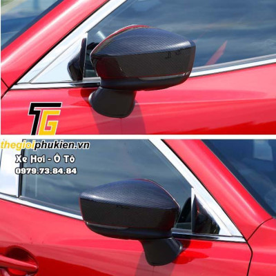 Bộ ốp gương chiếu hậu Mazda 3 2015-2019 vân Carbon cap cấp
