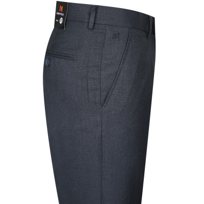 Quần tây nam không ply ống xuông vân xám đen Khatoco Q1M528R0-INMA054-2407-0