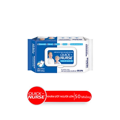 Combo Bao Khăn Giấy Ướt Người Lớn Quick-Nurse, 50 miếng/bao