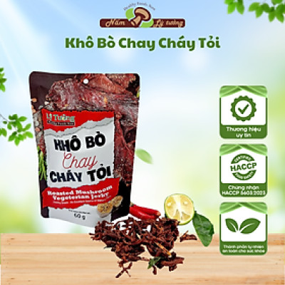 Khô Bò Chay Cháy Tỏi Lý Tưởng 60g, Sản Phẩm Làm Hoàn Toàn Từ Nấm Nhưng Có Hương Vị Bò Khô Cháy Tỏi