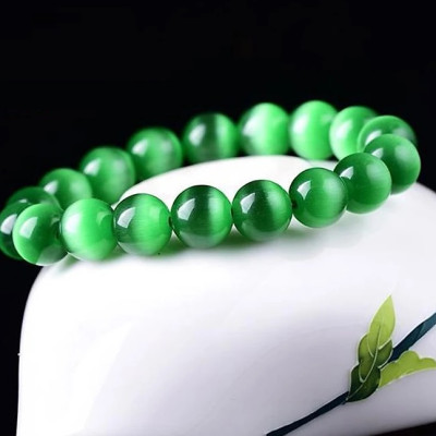 Vòng tay phong thủy đá opal mắt mèo mệnh Thủy và mệnh Mộc 8mm