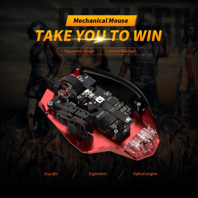 Chuột chơi game có dây Rii 12000DPI 7 đèn breathing có thể điều chỉnh DPI 7 nút có thể lập trình được