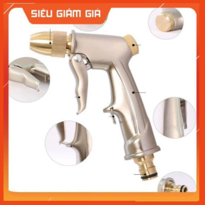 Bộ dây vòi xịt nước rửa xe, tưới cây . tăng áp 3 lần, loại 7m, 10m 206701-1 đầu đồng,cút,nồi v+ tặng túi đựng bút