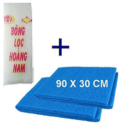 2 Xốp Lọc 90x30cm &  Bông Lọc 60x13cm | Vật Liệu Lọc Nước Hồ Cá Hiệu Quả