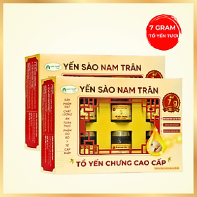 [Combo 2 Hộp ] Yến Chưng Đường Ăn Kiêng NAM TRÂN 7 gram Tổ Yến Tươi, cung cấp dinh dưỡng. Hộp ( 6 lọ x 70 ml )