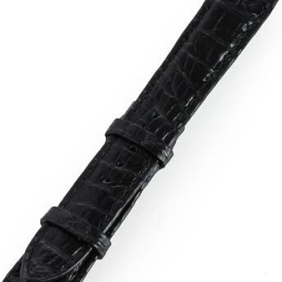 Dây đồng hồ nam nữ Huy Hoàng da cá sấu 2 mặt da màu đen HT8277