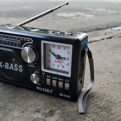 Đài Radio Nghe Nhạc, Đài Radio Waxiba XB-741C FM-AM-SW Cao Cấp-Usb-Thẻ Nhớ-Aux-Đèn Pin-Hàng Chính Hãng
