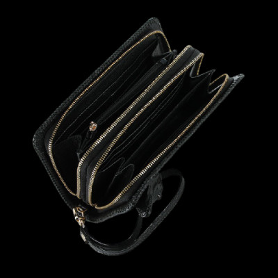 HJ3730-31-32-33 - Ví cá sấu nhiều ngăn đầu cá sấu đen, nâu đất, vàng, nâu đỏ