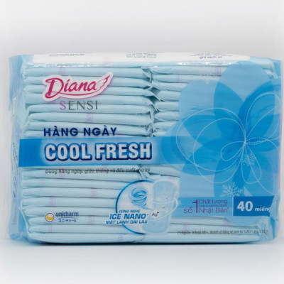 Bộ 3 Gói Băng Vệ Sinh Diana Hàng Ngày Cool Fresh (40 miếng/Gói)