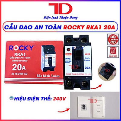 Cầu dao an toàn 15A 20A 30A 40A loại ROCKY RKA1 MÀU ĐỎ kèm vỏ, không vỏ, CB aptomat MCCB, Át atomat, CB cóc, hàng chính hãng, Điện Lạnh Thuận Dung