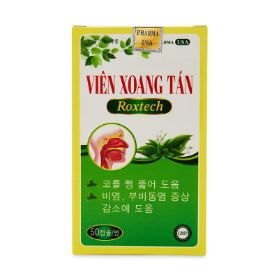 Combo 2 Lọ Viên Xoang Tán Roxtech thảo dược giúp giảm viêm xoang, viêm mũi dị ứng, nghẹt tắc mũi, chảy nước mũi - Lọ 50 viên