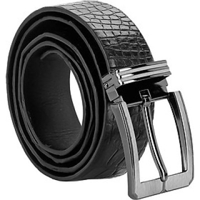 Thắt Lưng Nam Da Cá Sấu Gai Đuôi Đầu Kim Bản Lớn Huy Hoàng HT4715 - Đen