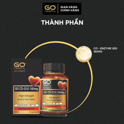GO CO Q10 160MG 30 VIÊN - Viên uống bổ tim nhập khẩu chính hãng GO Healthy New Zealand