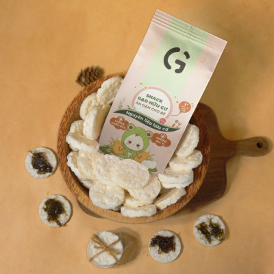 Bánh Snack Ăn Dặm Hữu Cơ Cho Bé GUfoods 40g - Thành Phần Gạo Organic, Không Gia Vị, Dễ Tiêu Hoá