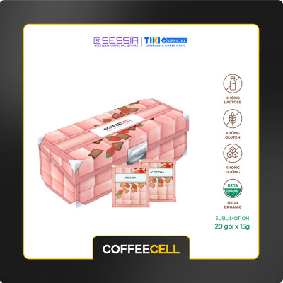 [MUA 1 TẶNG 5] Cacao và Dâu Tây Với Nhân Sâm Trắng Thượng Hạng COFFEECELL (20 gói x 15g) - Vị Đậm Đà, Hương Sảng Khoái - Hàng Chính Hãng
