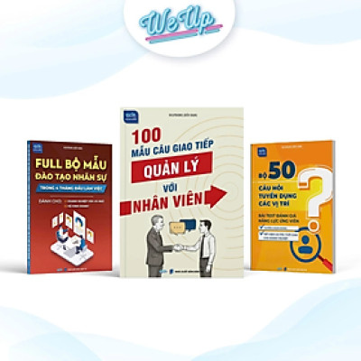 Combo 3 sách: 100 Mẫu câu giao tiếp, Bộ 50 câu hỏi tuyển dụng, Full bộ mẫu đào tạo nhân sự (Combo/lẻ)