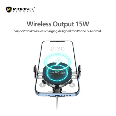 Đế sạc Ôtô MicroPack POWER MOTOR MAGNETIC MCC-15WM - Hàng Chính Hãng