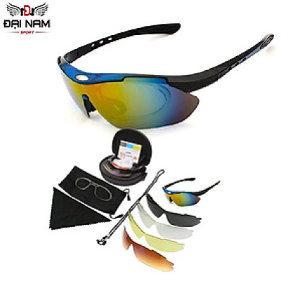 Bộ Kính Đi Xe Đạp Thể Thao,Dã Ngoại 5 In 1 FSB Phân Cực,Chống Tia Cực Tím Có Hộp Đựng Đại Nam Sport