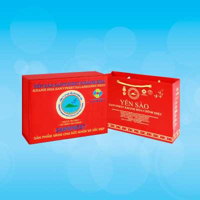 Hộp quà tặng Yến sào Sanvinest Khánh Hòa chính hiệu nguyên tổ 50g - Q150