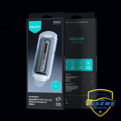Kính cường lực chống nhìn trộm Nillkin dành cho iPhone 17, iPhone Air, iPhone 17 Pro, iPhone 17 Pro Max kèm khung trợ dán  - Hàng chính hãng