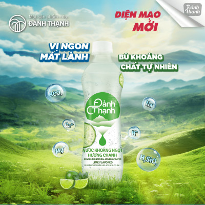 Lốc 6 chai Nước Khoáng Thiên Nhiên Có Ga Đảnh Thạnh Khoáng Chanh 430ml