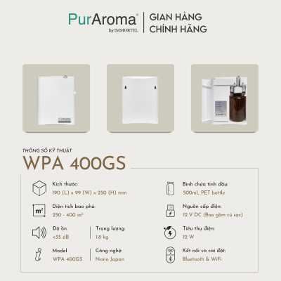 Máy Khuếch Tán Công Nghiệp PurAroma WPA 400GS - Công Nghệ Nano Khuếch Tán Siêu Âm