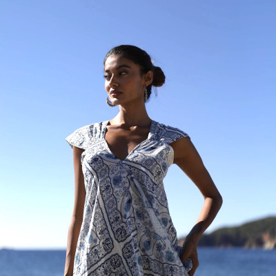 Maxi Cổ V Cotton Cao Cấp Luna Llena