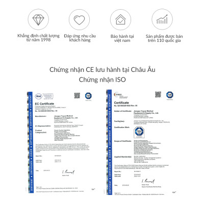 Máy Hút Dịch 2 Bình Công Suất Lớn YUWELL 7A-23D(20L) - Nhập Khẩu Chính Hãng - Bảo Hành 1 Năm