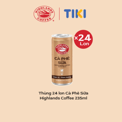 Thùng 24 lon cà phê sữa Highlands Coffee 235ml